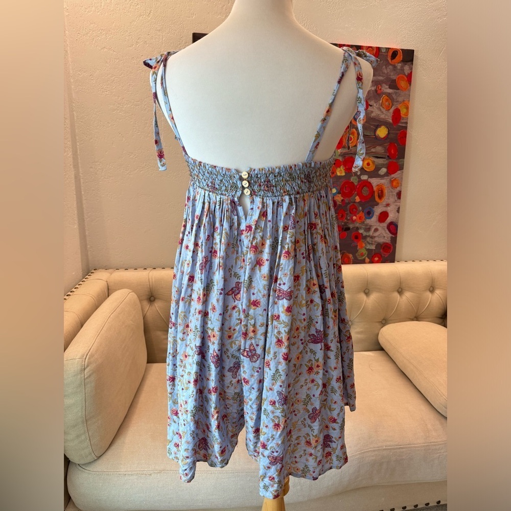 Free People Rule The World Romper in Blue Combo XS - Picture 5 of 9